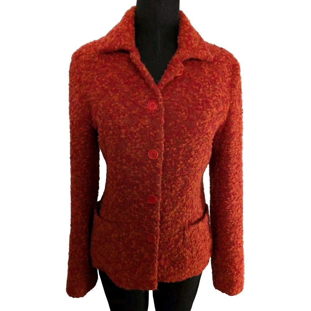 Vintage Orange Blazer Alpaca Biella Collezioni Maria Luisa B. Size 40 Italian